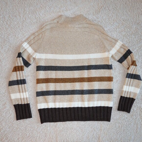 Women's Size Large St John's Bay Striped Mock Neck Pull Over Long Sleeve Sweater - Picture 3 of 3